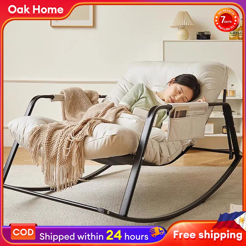 Lazy Rocking Chair For Adult Double/Single Iron Frame Lazy Sofa Chair ...