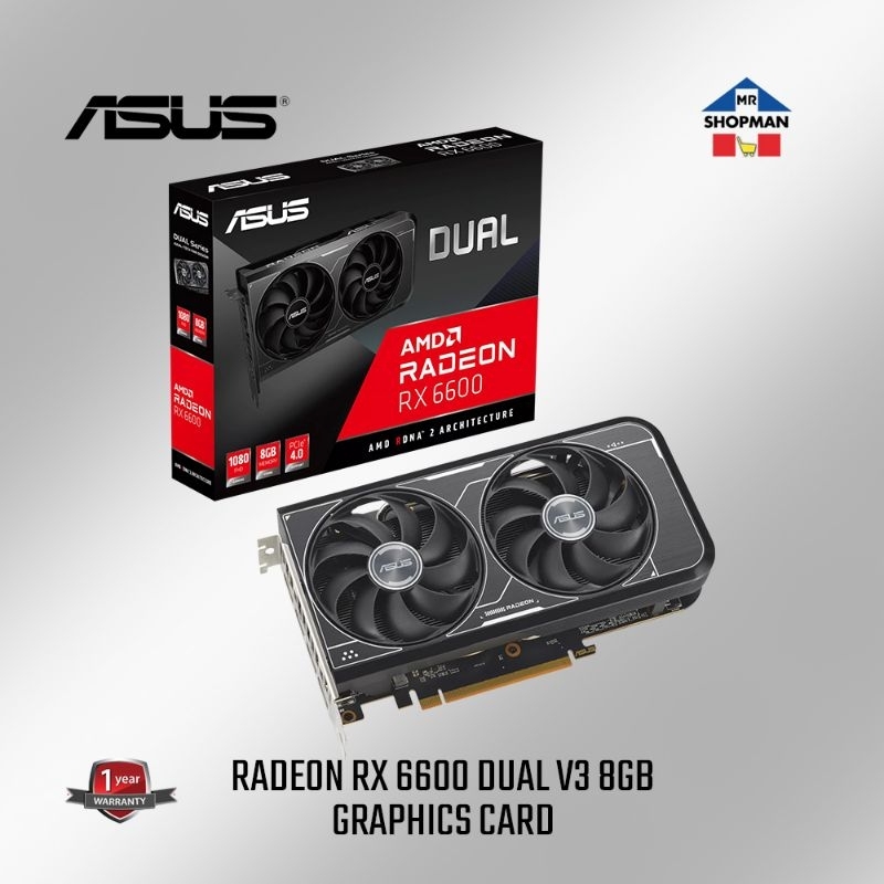 Asus Radeon RX 6600 Dual 8Gb V3 Video Graphics Card Gpu Rx6600 | Shopee ...