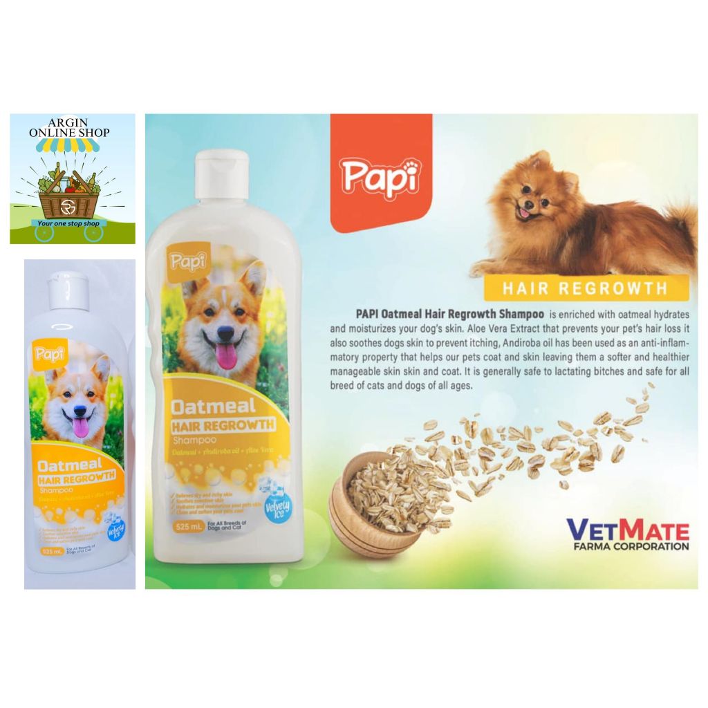 Papi Oatmeal Shampoo for Dogs & Cats 525ml - Gentle Cleansing ...
