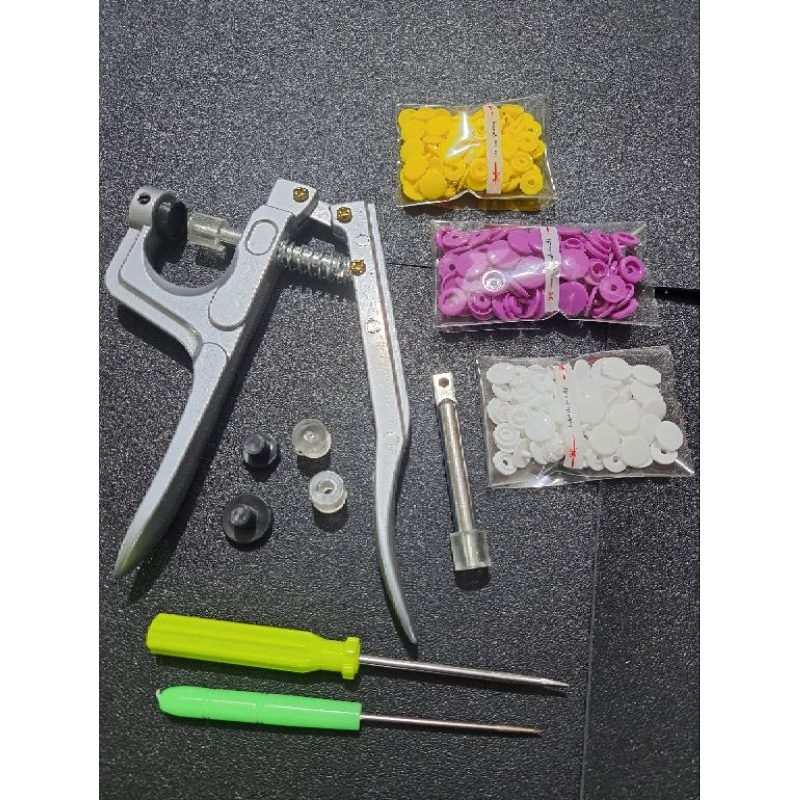 Pliers w/FREE 60sets Random Color Plastic Snap Buttons with molds for ...