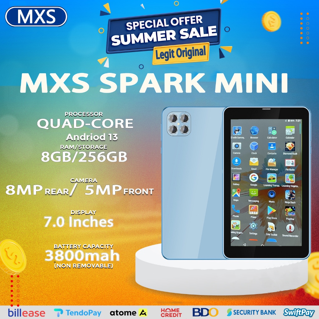 SPARK MINI Tablet Android Tablet For Kids 8GB+256GB 3800mAh Dual SIM ...