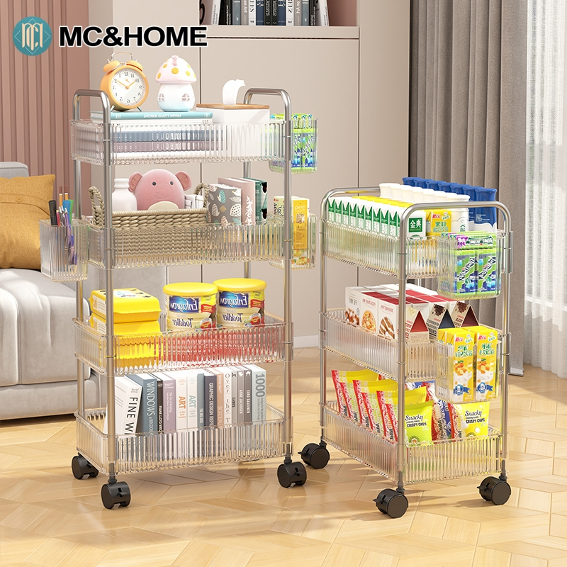 MC&HOME 2/3/4 Layers Trolley Cart Organizer Bathroom Acrylic Organizer ...