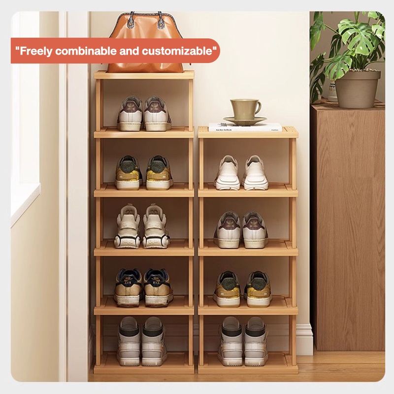 SUNNY Shoe Rack Organizer 8/9Layer Heavy Duty Bamboo Stackable Shoes ...