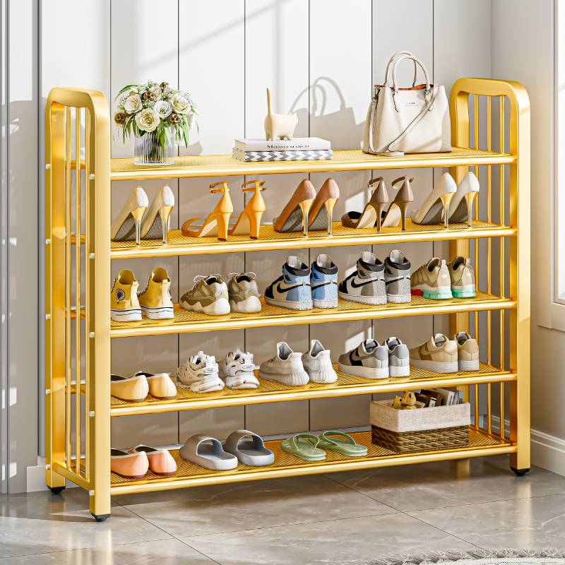 Golden Metal Shoe Rack Organizer Home Indoor Adjustable Shoe Racks ...
