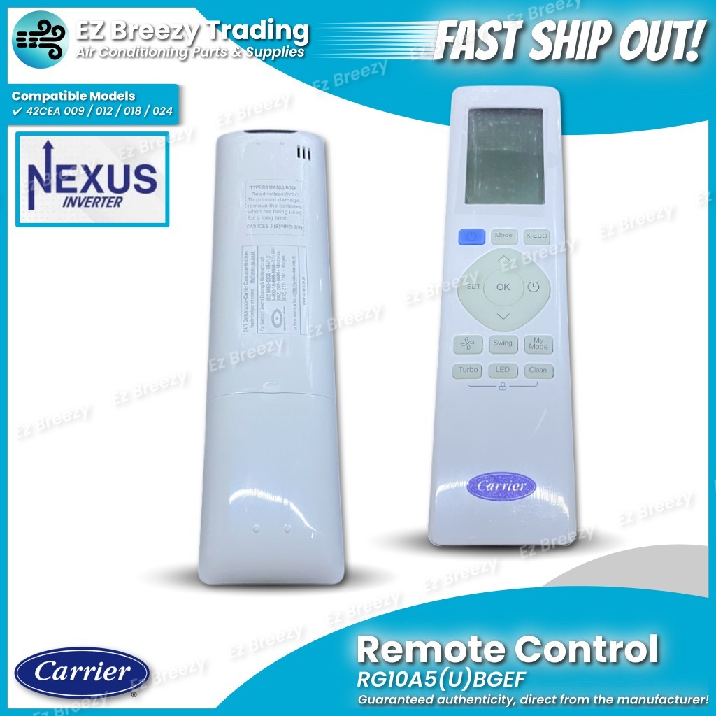 Remote Control RG10A5(U)BGEF for Split Type Inverter Air Conditioning ...