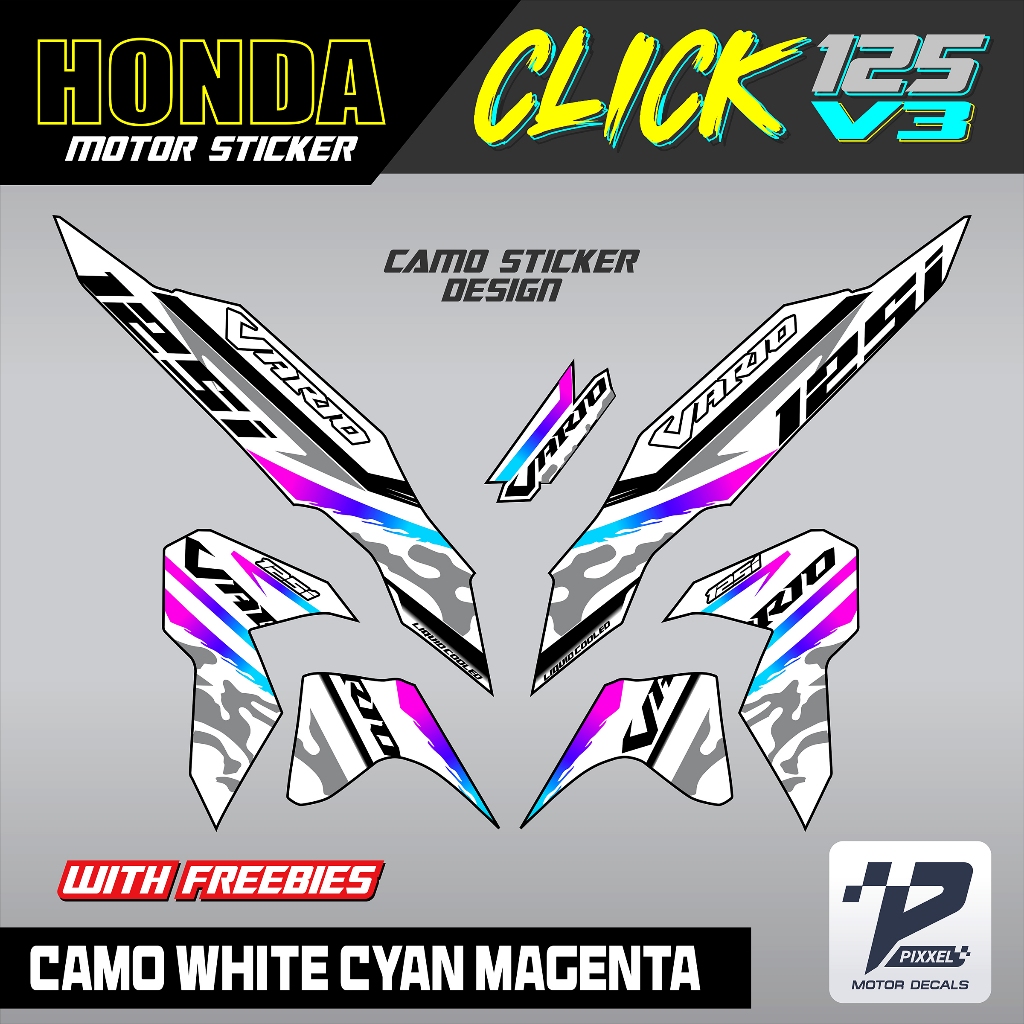 CLICK 125 V3 Honda Sticker Decals (CAMO Sticker) | Shopee Philippines