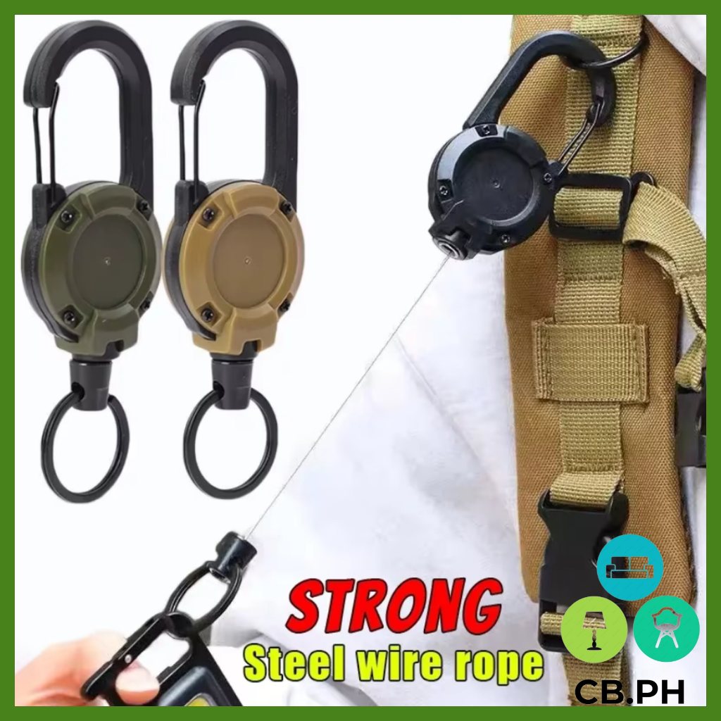 Automatic Retractable Carabiners Steel Wire Retractable Buckle Rope ...