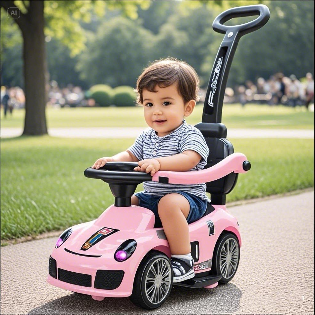Kids Ferrari Ride on Toy Push Stroller Baby Kids Car with Music and ...