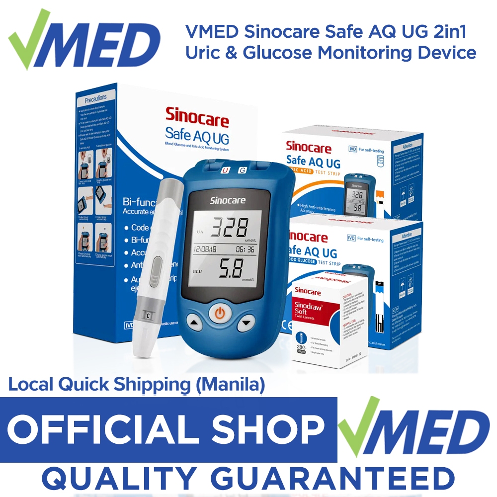 VMED Sinocare Safe AQ UG 2 in 1 Uric and Glucose Monitoring Device ...