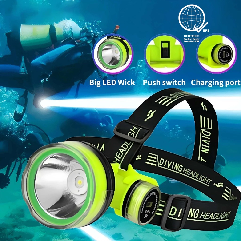 Diving Flashlight Underwater Waterproof Original Diving Headlight ...