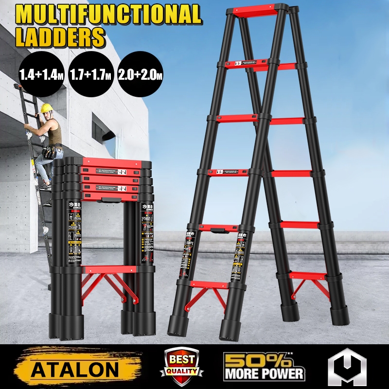 Multi-Purpose Telescopic Ladder,Extendable Folding Ladder, Non-Slip ...