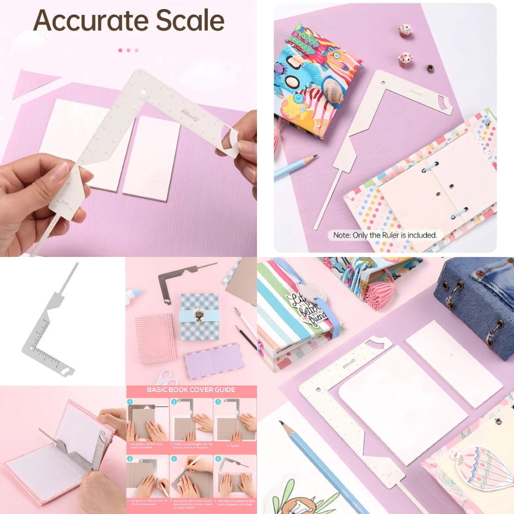 5-in-1 Stainless Steel DIY Book Cover Guard Ruler Multi-Functional ...