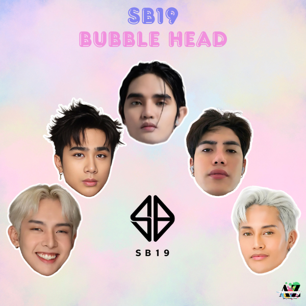 AZ SB19 Laminated BubbleHead Fanface, Headband, Keychain (Front Print ...