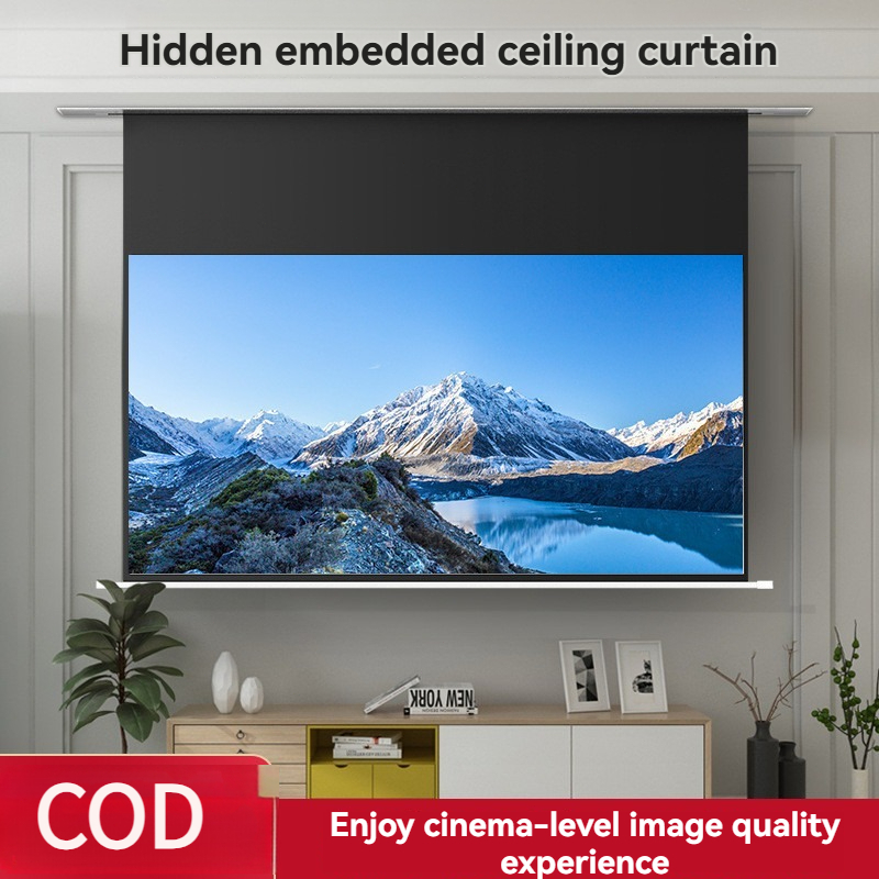 【COD】 60-150 inch Electric Projector Screen with remote control ...