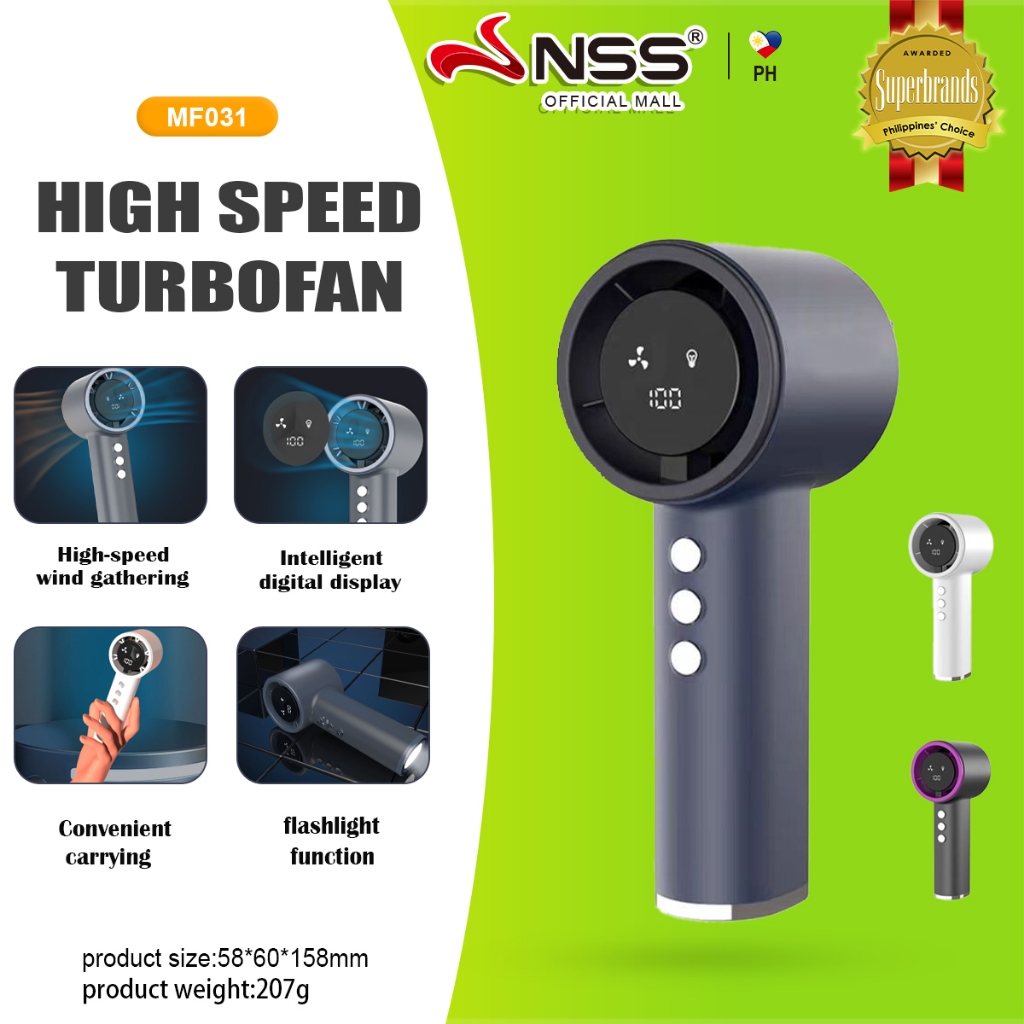 NSS High Speed Cooling Turbo Fan Portable Mini Handheld Fan 100 Speed ...