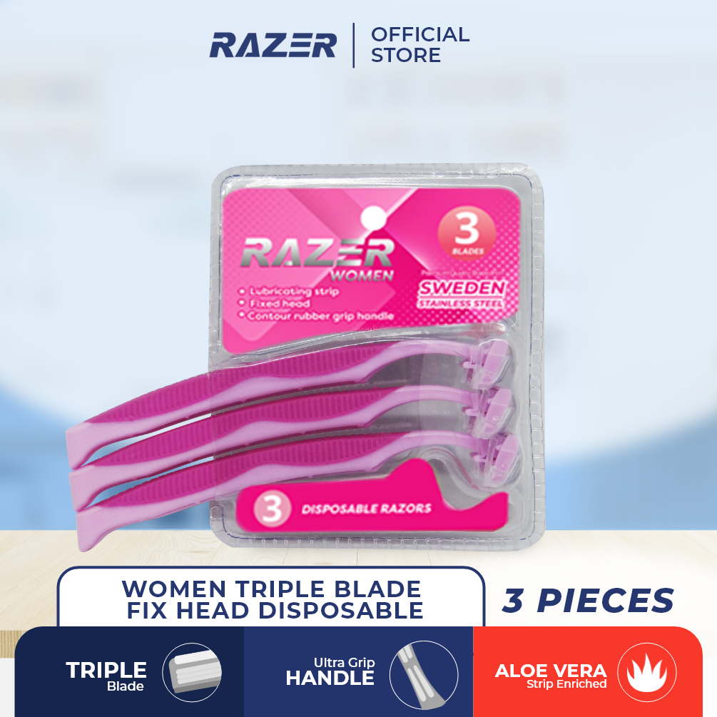 Razer Womens Triple Blade Fix Head Disposable Razor by 3s | Shopee ...