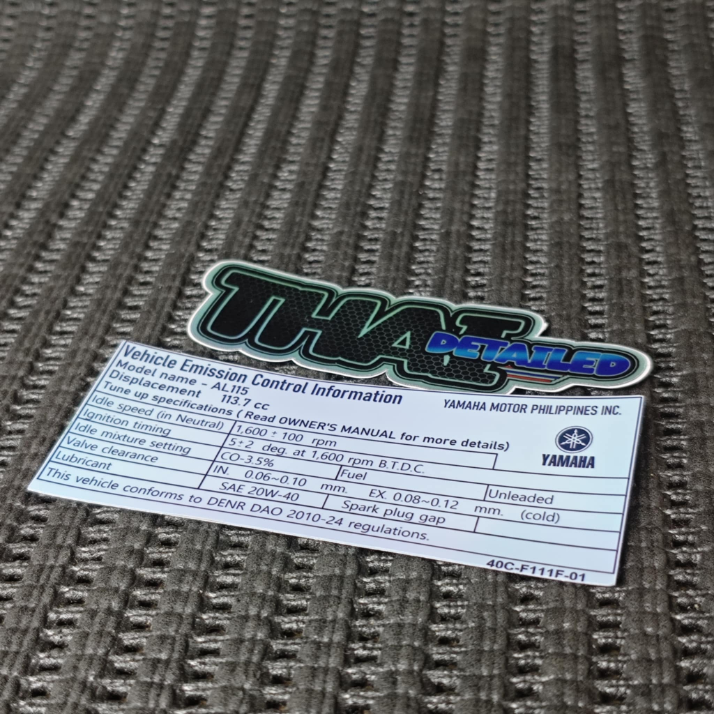 UNDER SEAT EMISSION STICKER for MIO 1, MIO SPORTY | Shopee Philippines