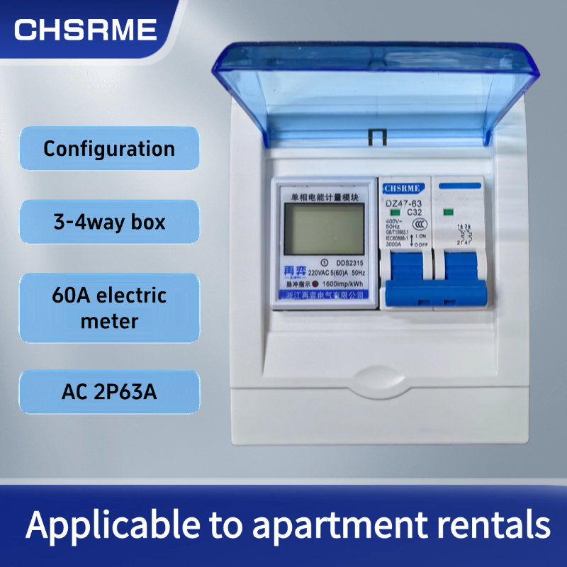 Distribution box with meter and circuit breaker, suitable for apartment ...