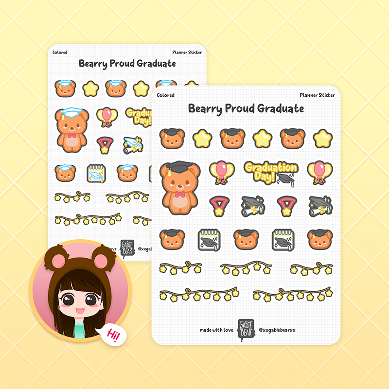 Planner Journal Sticker - Bearry Proud Graduate | Shopee Philippines