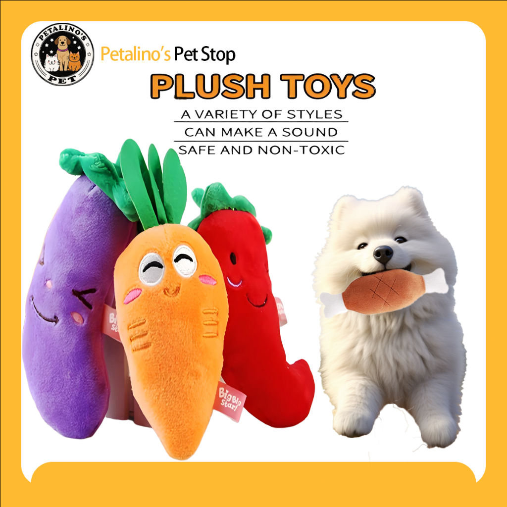 Pet Squeaky Toys Chew Resistant Plush Toys with Sound for Dogs Puppy ...