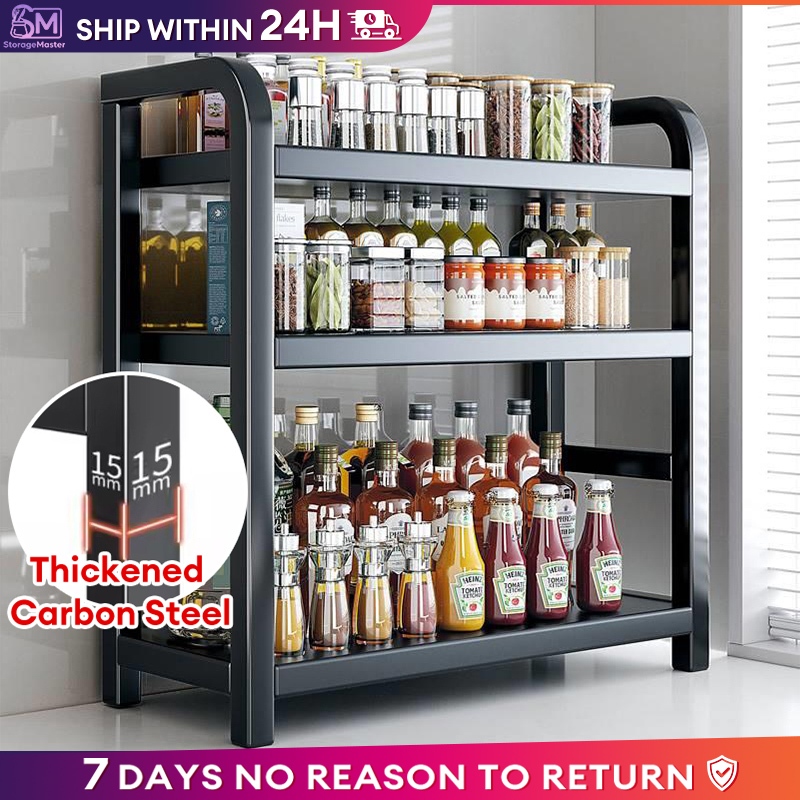 Kitchen Seasoning Rack Kitchen Rack Carbon Steel Shelving Bookshelf ...
