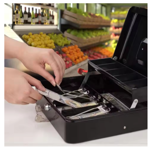 Heavy duty Cashier Box with 2 Keys Multi Money Trays Locking Cantilever ...