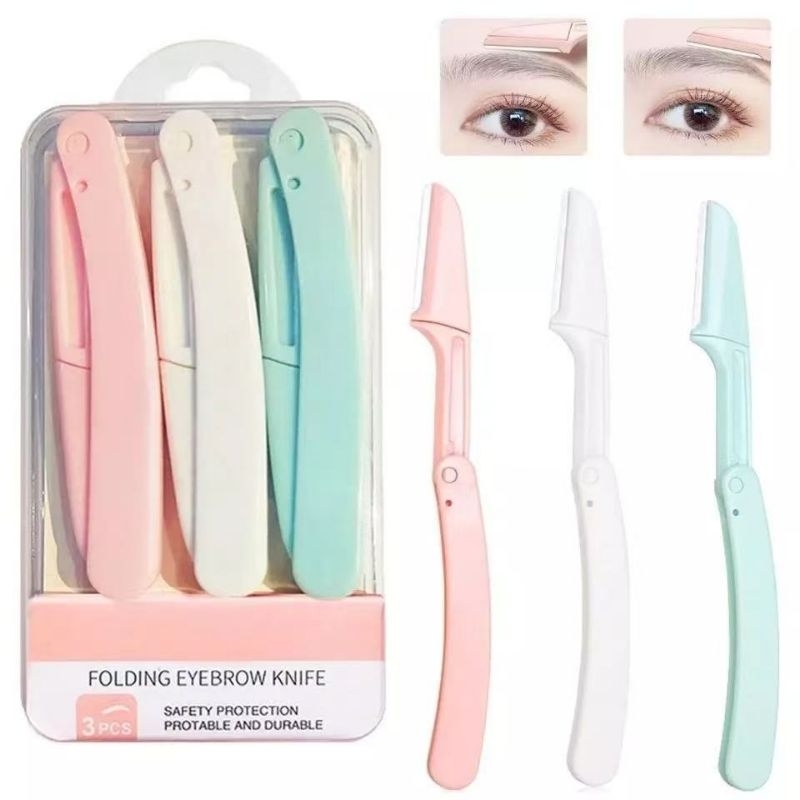 3PCS/Box Women Eyebrow Razor Face Eye Brow Trimmer Blade Shaver ...