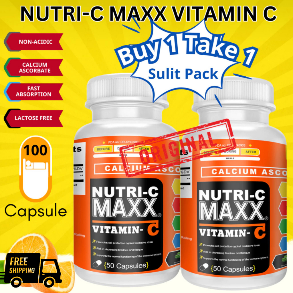 Nutri-C Maxx Vitamin C Calcium Ascorbate 50 Capsules | Shopee Philippines