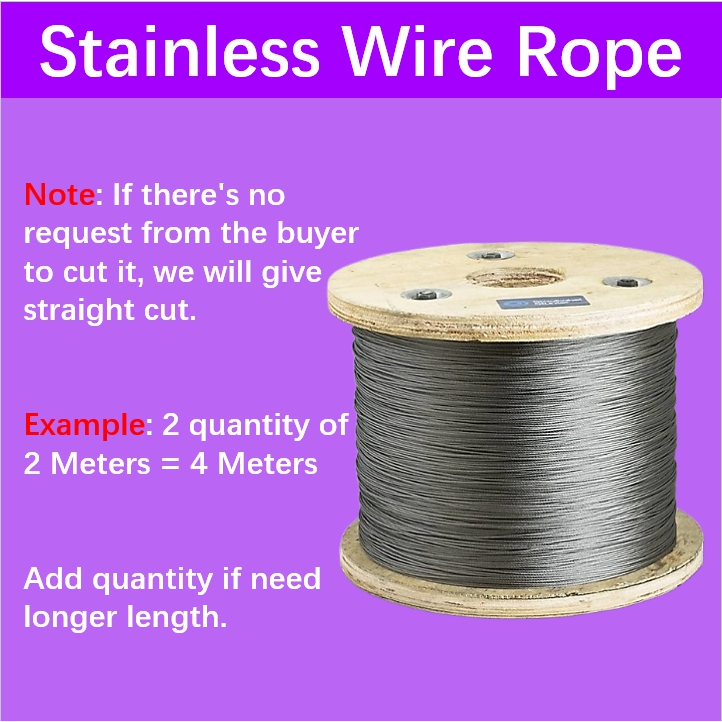 Mago 2 Meters 3-4mm Stainless Steel Grade 304 Wire Rope (Wire Type ...
