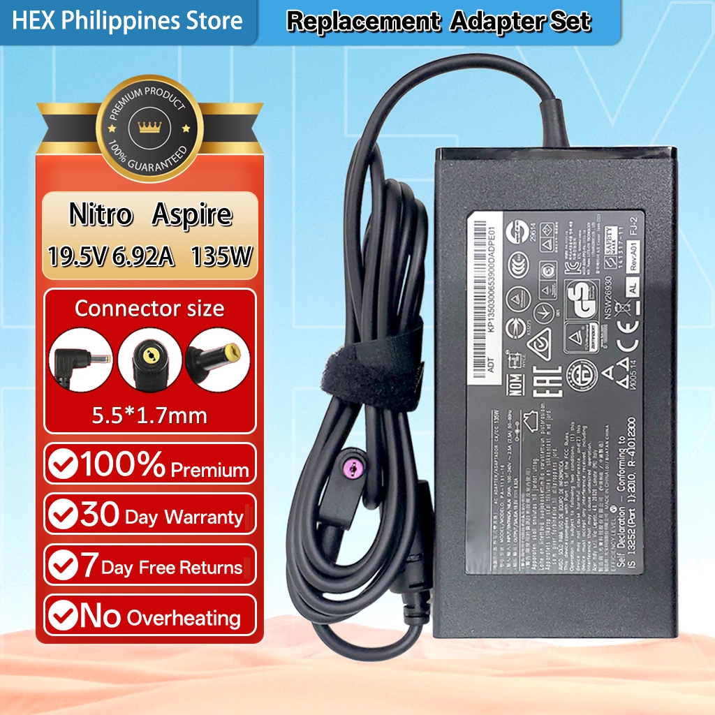 135W Laptop Charger Adapter For Acer Nitro 5 N20C2 N20C1 N18C4 AN515-44 ...
