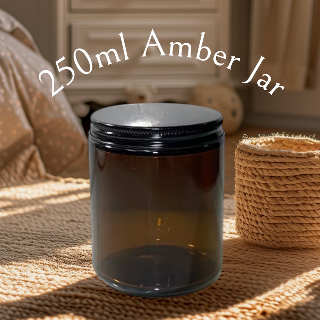 250ml Candle Vessel Candle Jar Glass Jar Aluminum Lid Cover. Big amber ...