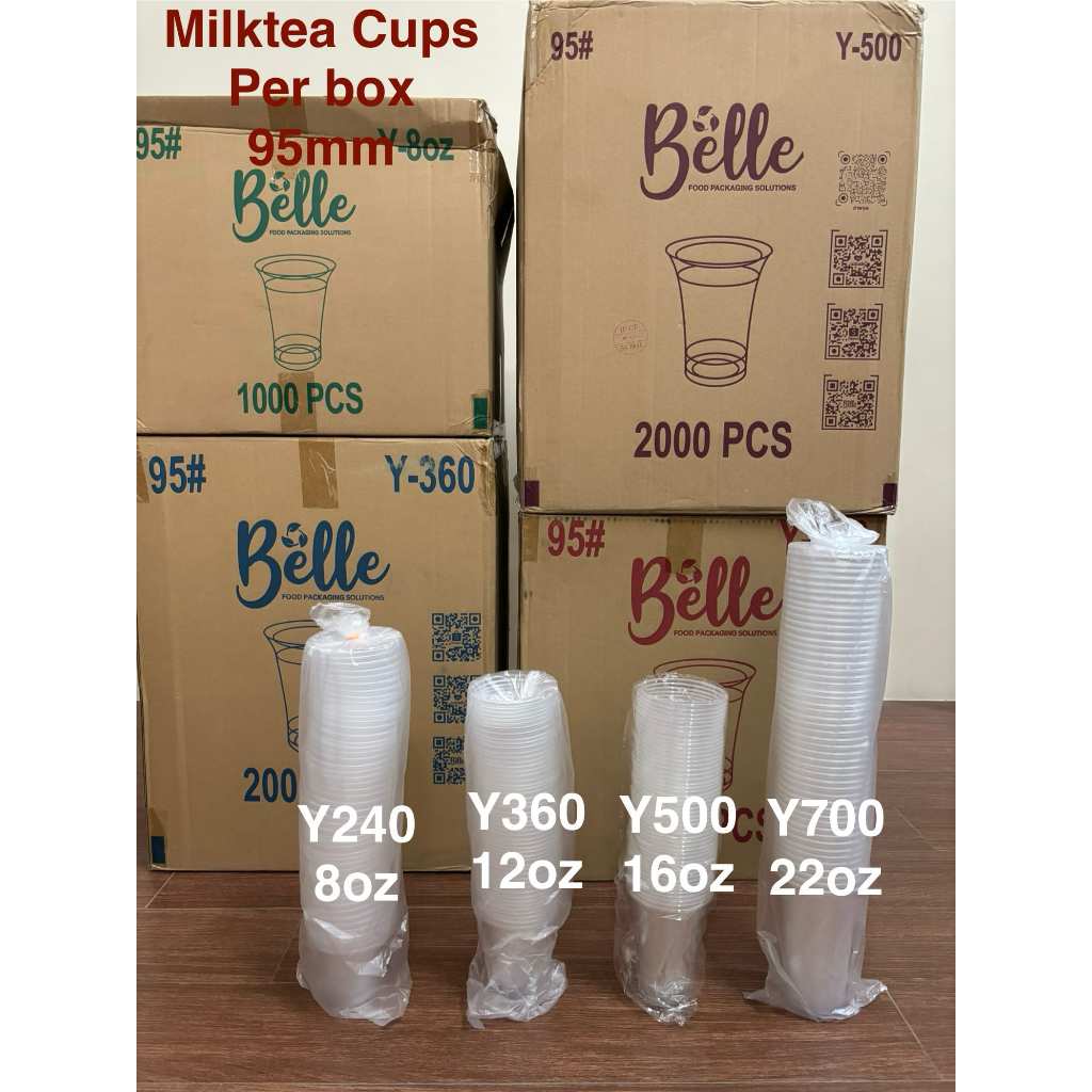 PER BOX 1,000 / 2,000 PCS MILKTEA / ZAGU CUPS 95MM [8oz, 12oz, 16oz ...