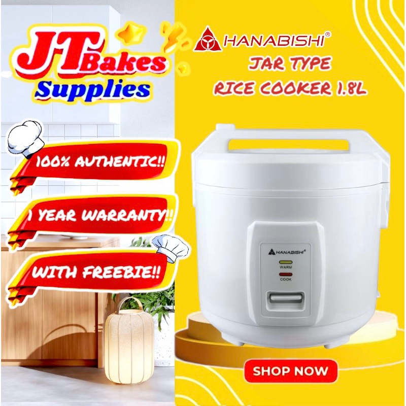 Hanabishi White Jar Type Rice Cooker 1.8 Liters HJC18WHT with Freebie ...