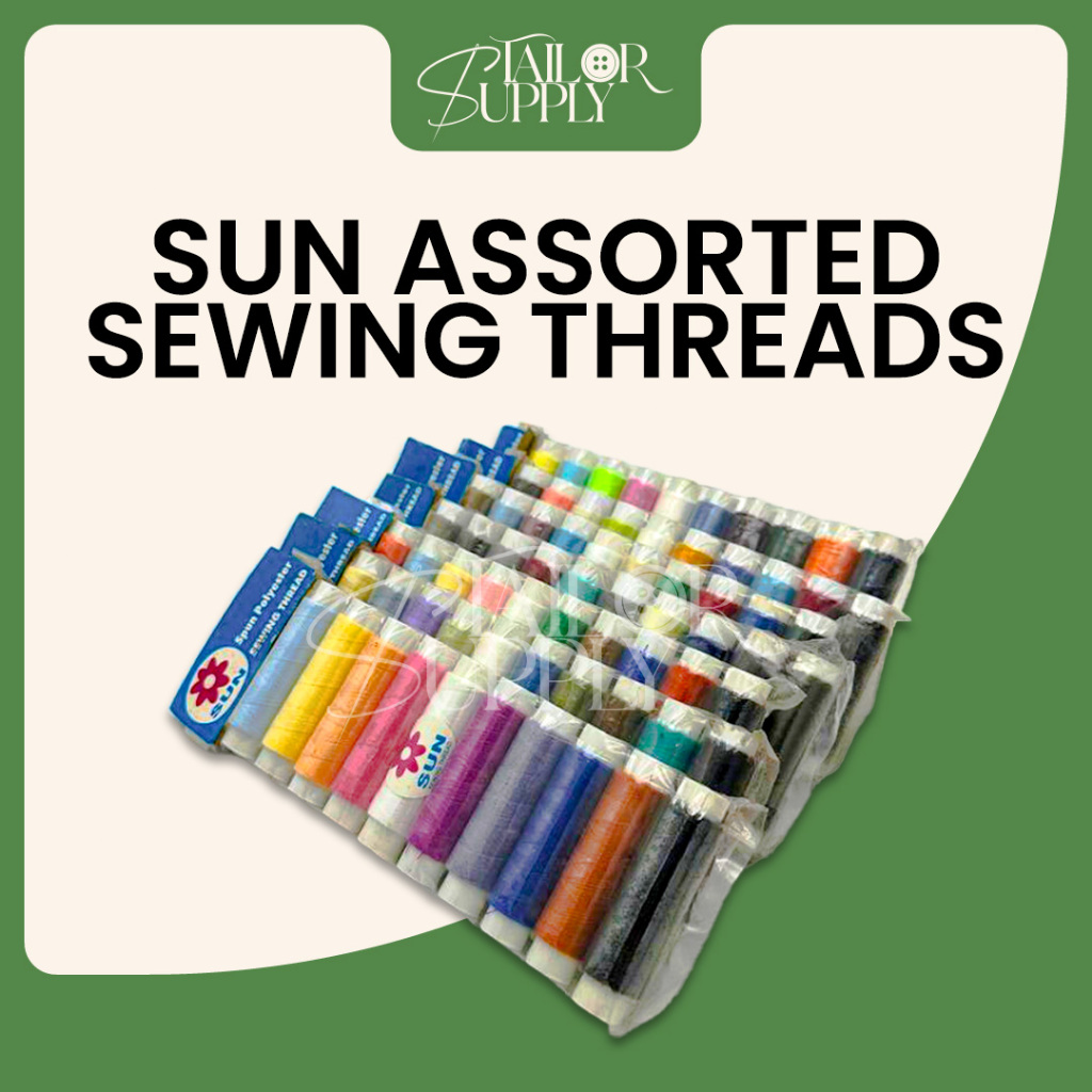 SUN Assorted 100m Sewing Threads / Sinulid – Sold in Pack of 10 Spools ...