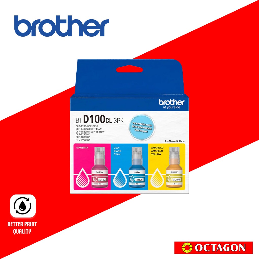 BROTHER BTD100CL3PK COLORED 3 PACK INK BOTTLE | Shopee Philippines
