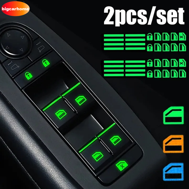 3 Colors Car Fluorescent Stickers Car Safety Button Switch Stickers ...