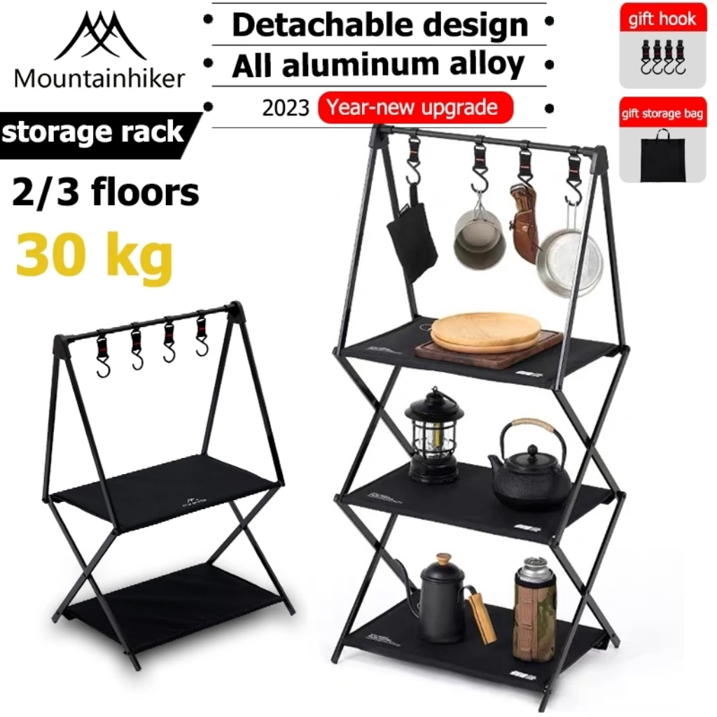 Mountainhiker Camping Storage Rack | 3-layers | Hanging | Black ...