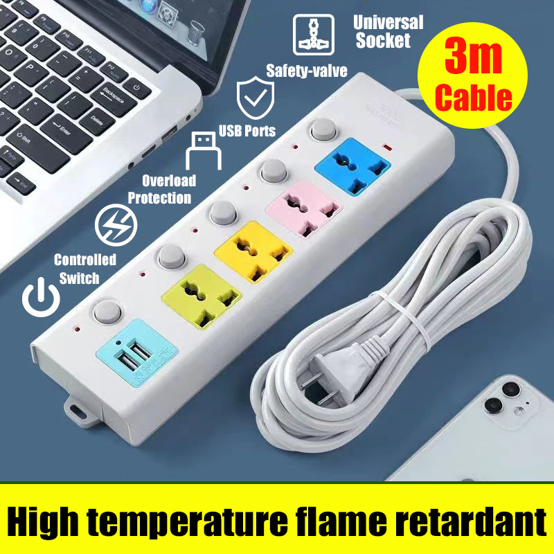 Multi-function socket outlet extension cord with Switch USB Power ...