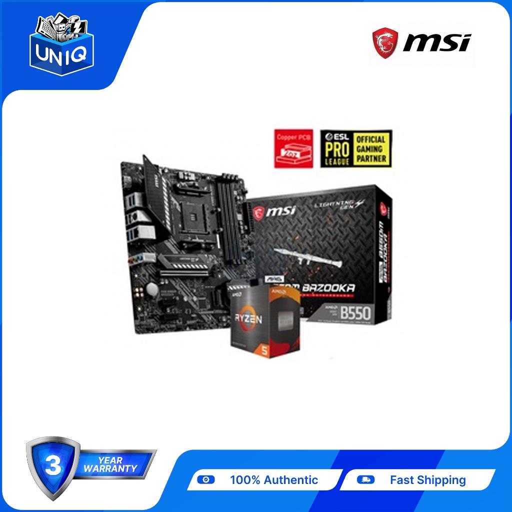 AMD Ryzen 5 5600X Processor with MSi MAG B550M BAZOOKA Gaming