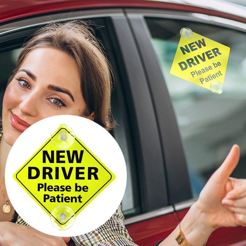 New Driver Signs Please be Patient New Driver Safety Warning Sticker ...