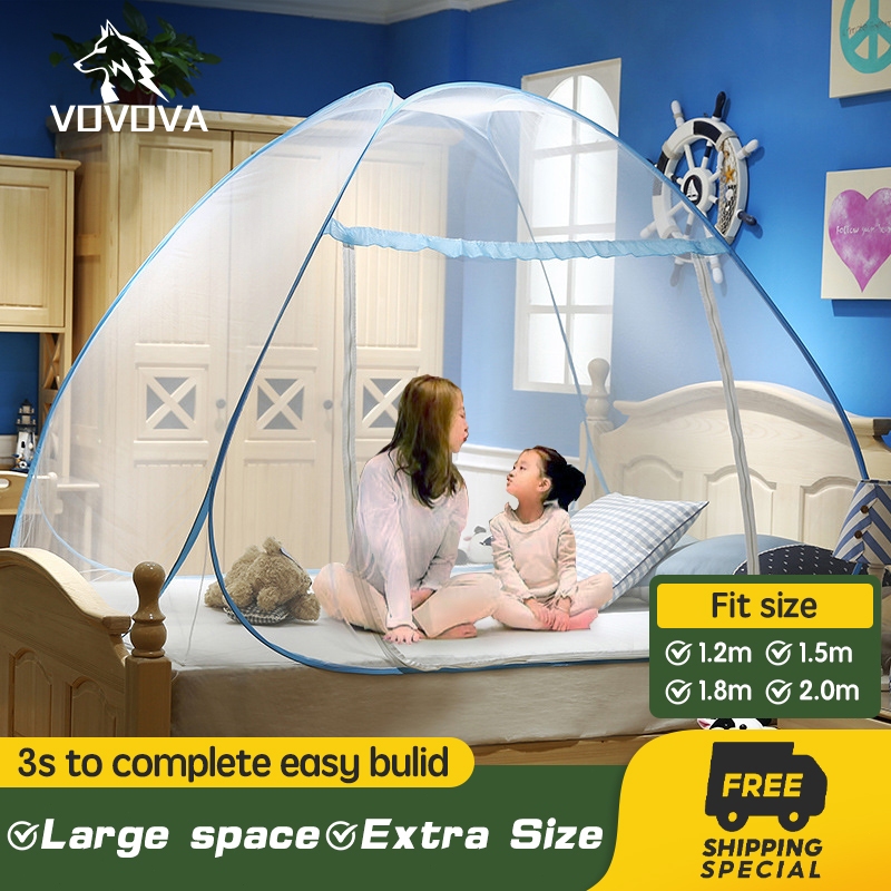 VOVOVA Mosquito Net Tent Foldable Indoor Family Size Kulambo Dormitory ...