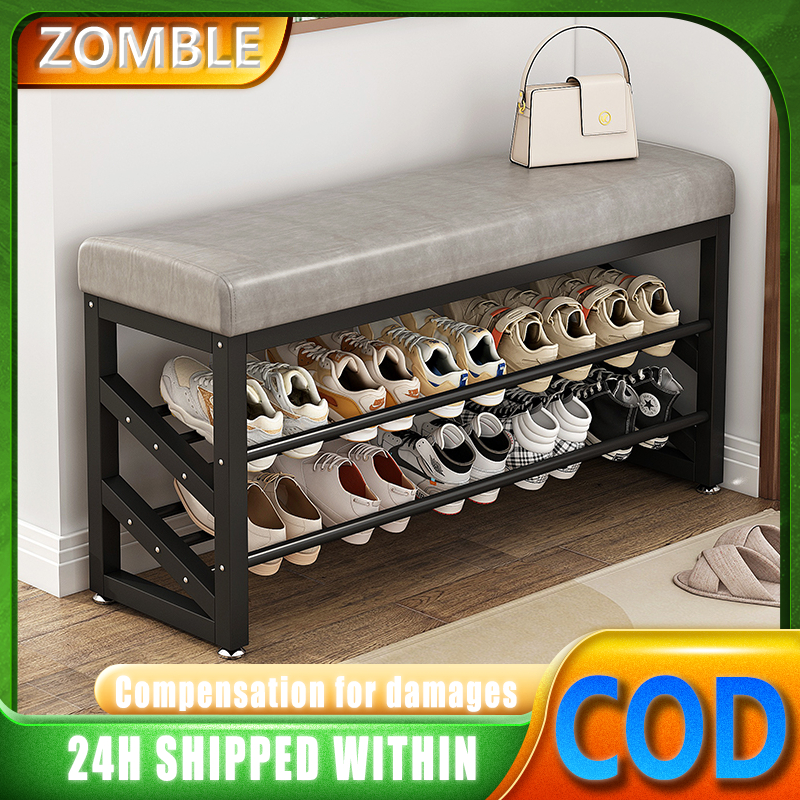 Shoe Changing Stool Metal shoe rack With Soft Cushion Shoe Changing ...