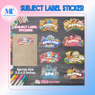 PinkCrafters SUBJECT LABEL STICKER NOTEBOOK LABELS CUSTOMIZED NOTEBOOK ...
