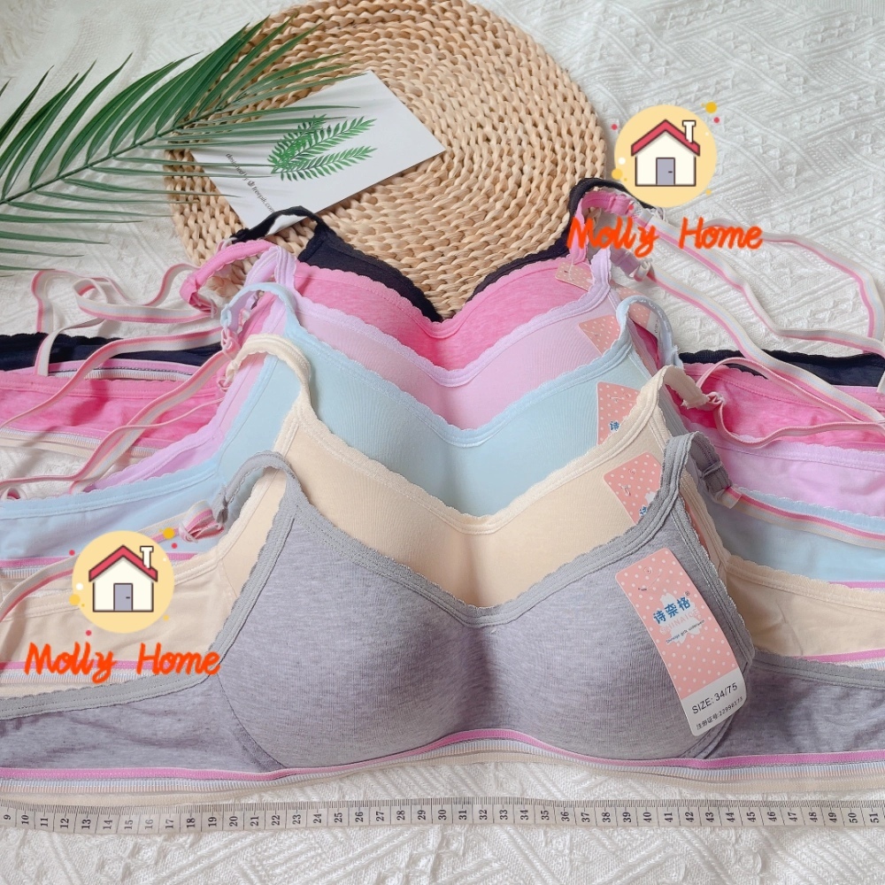 3 Hooks Girl's Cotton Underwear High Quality Plain T-shirt Bra for ...