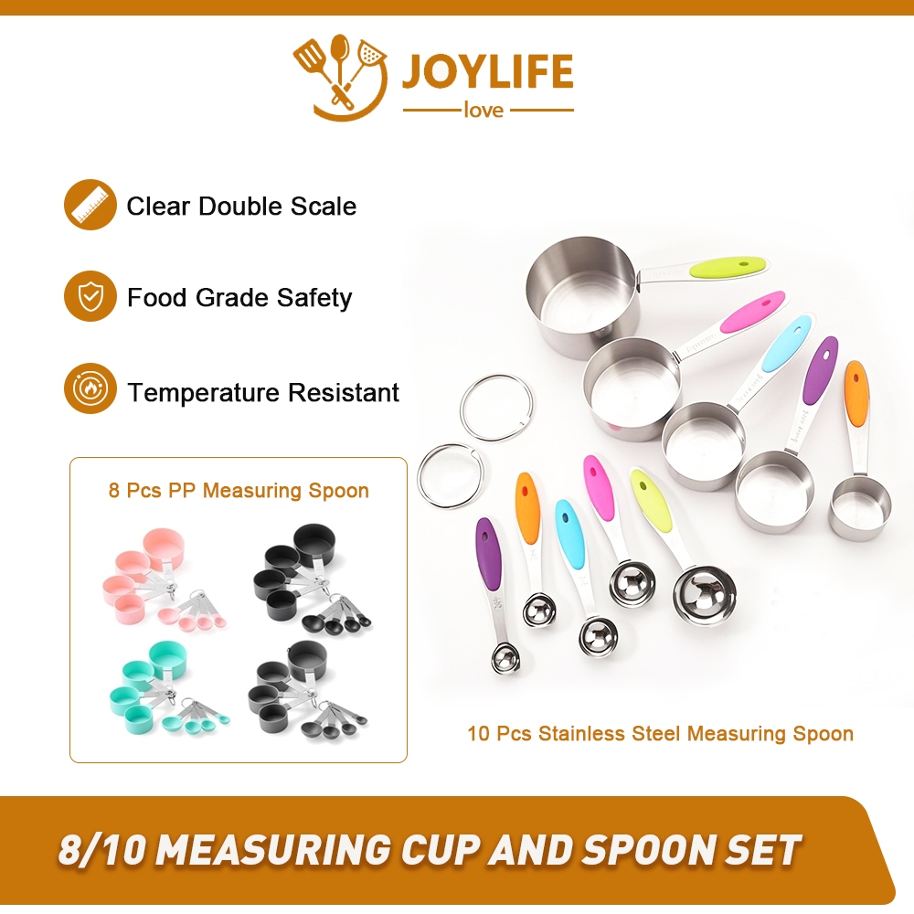 8/10Pcs Stainless Steel Measuring Cups Measuring Spoon Colorful Baking ...