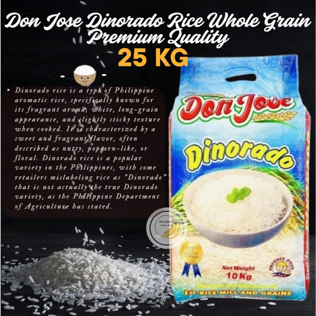Don Jose Dinorado Rice Whole Grain-Premium Quality 25 kg | Shopee ...