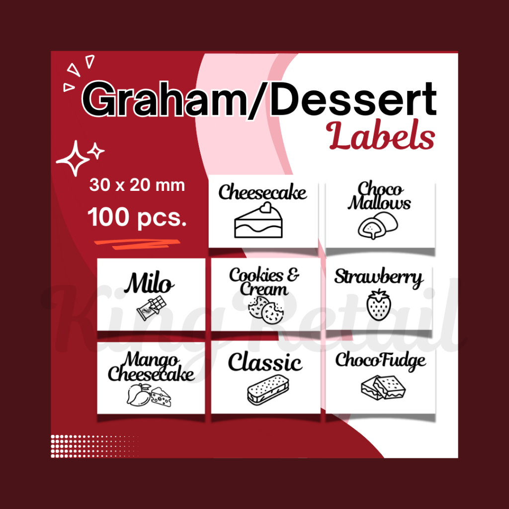 Graham Bar Tiramisu Thermal Labels Negosyo Packaging Flavor Labels ...