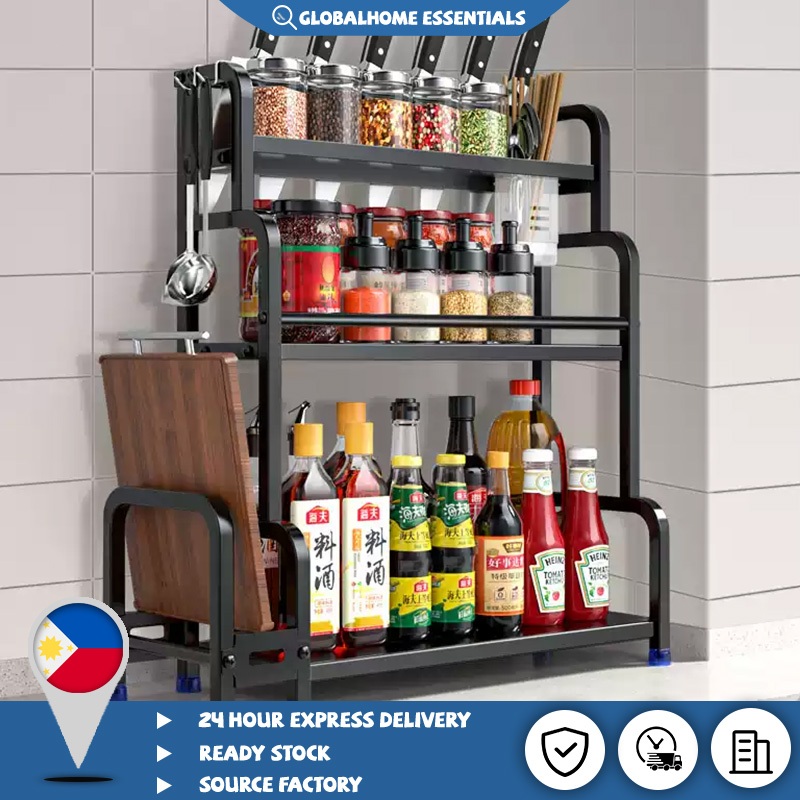 spice rack kitchen organizer condiments organizer kitchen storage rack ...