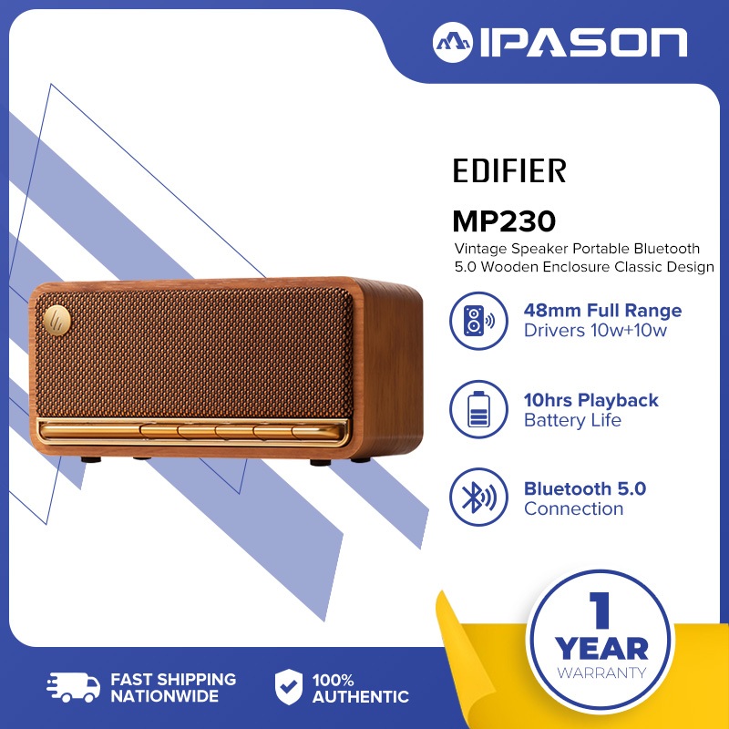 IPASON | Edifier MP230 Vintage Speaker Portable Bluetooth 5.0 Retro ...