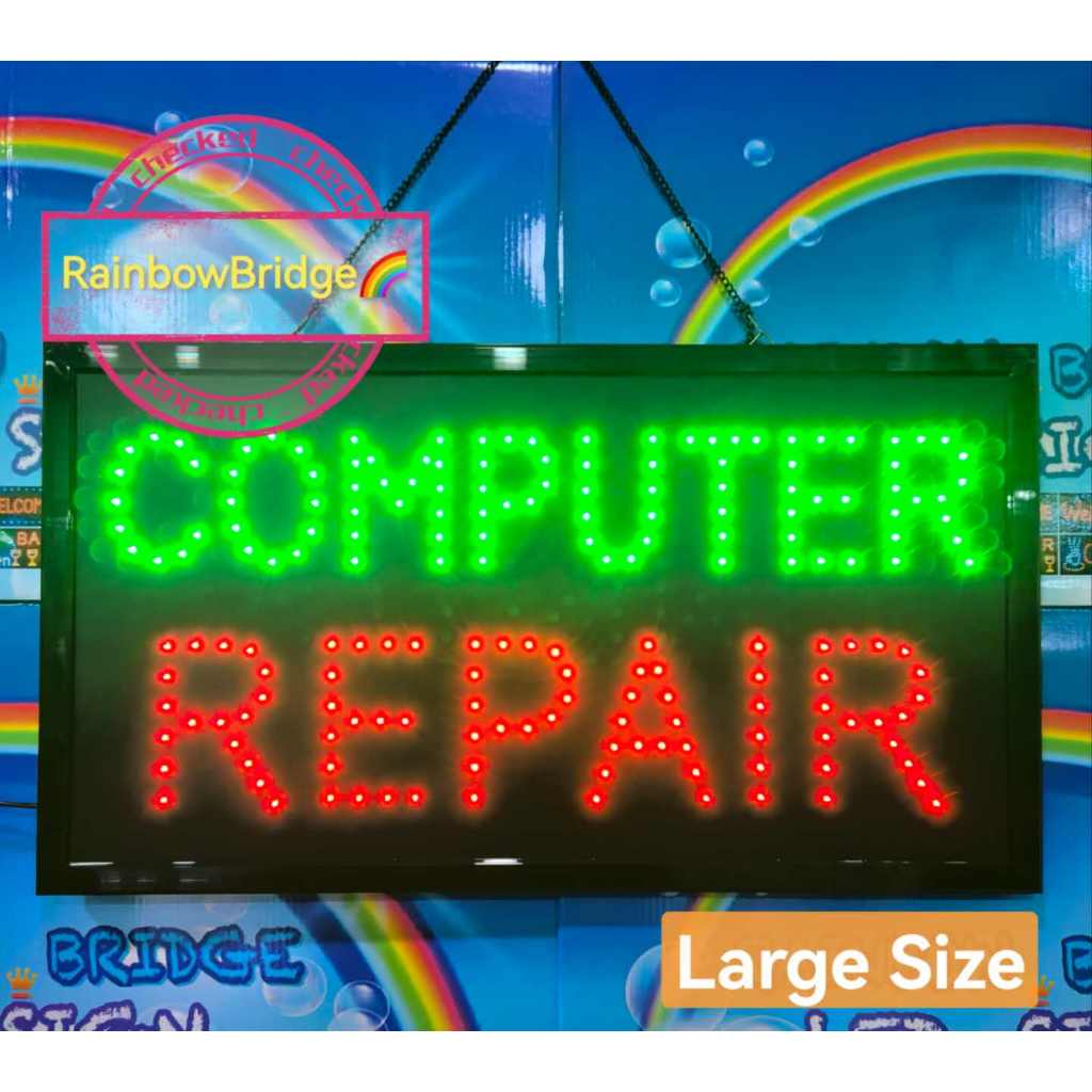 COMPUTER REPAIR - RAINBOW BRIDGE LED SIGNAGE (New-Small-Large) #SIZE ...